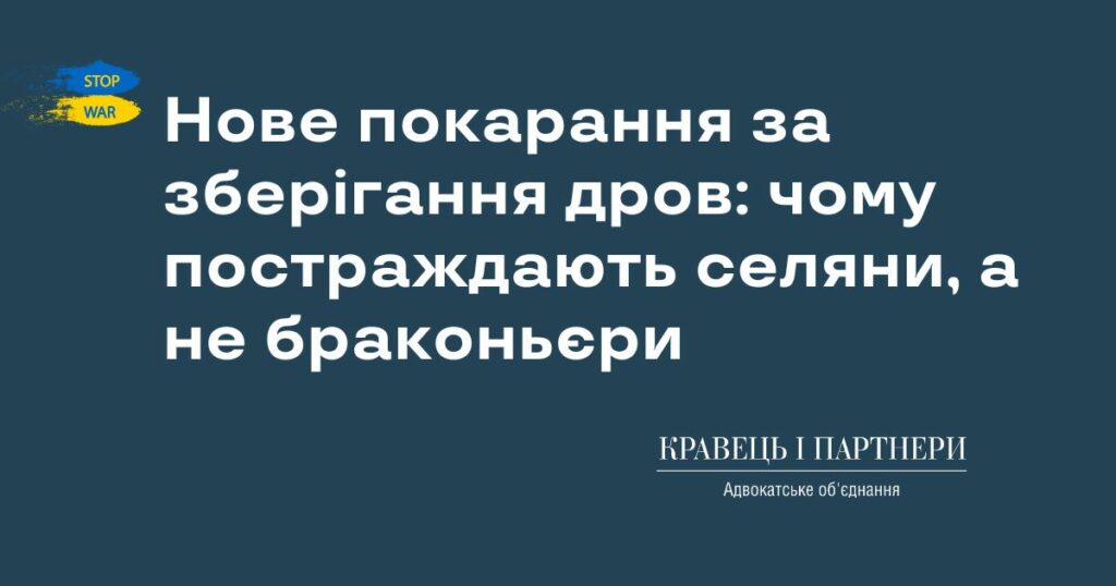 Нове покарання за зберігання дров: чому постраждають селяни, а не браконьєри Нове покарання за зберігання дров: чому постраждають селяни, а не браконьєри